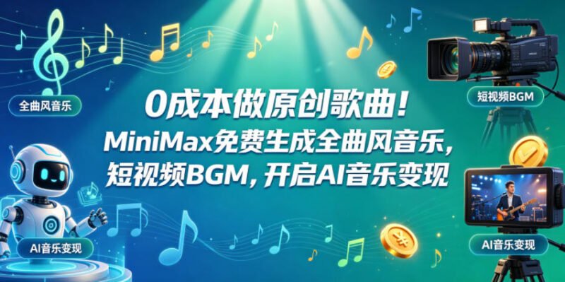 0成本做原创歌曲！MiniMax免费生成全曲风音乐，短视频BGM，开启AI音乐变现-xn--mkro2sf1o.com