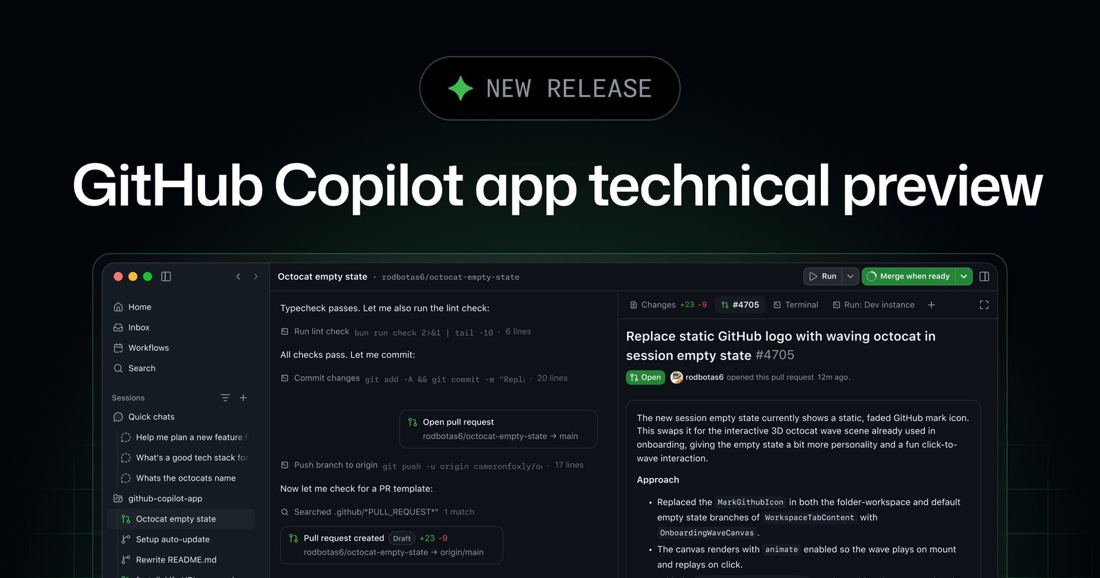 GitHub Copilot 桌面应用开放技术预览