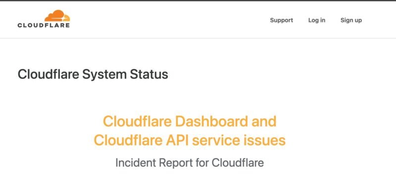 Cloudflare 面板和 API 已经持续故障半小时-xn--mkro2sf1o.com