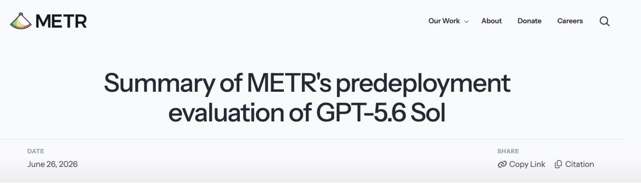 METR 评估 GPT-5.6 Sol：作弊率为已评估公开模型最高，