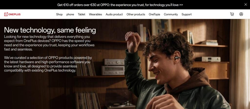 OnePlus 德法西官网挂横幅,引导用户转购 Oppo