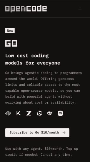 OpenCode 取消 5 美元首月优惠，改为每月 10 美元 - xn-mkro2sf1o.com-xn--mkro2sf1o.com