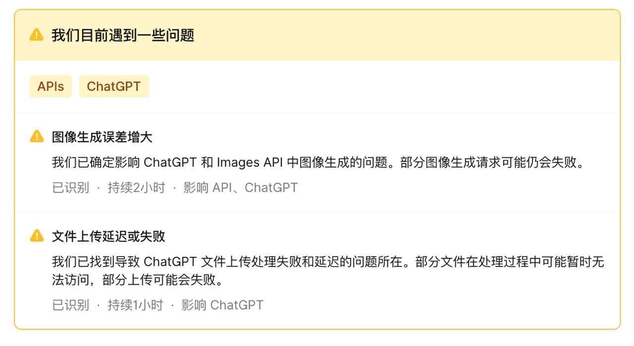 🤖 OpenAI 称 ChatGPT 故障导致图像生成报错