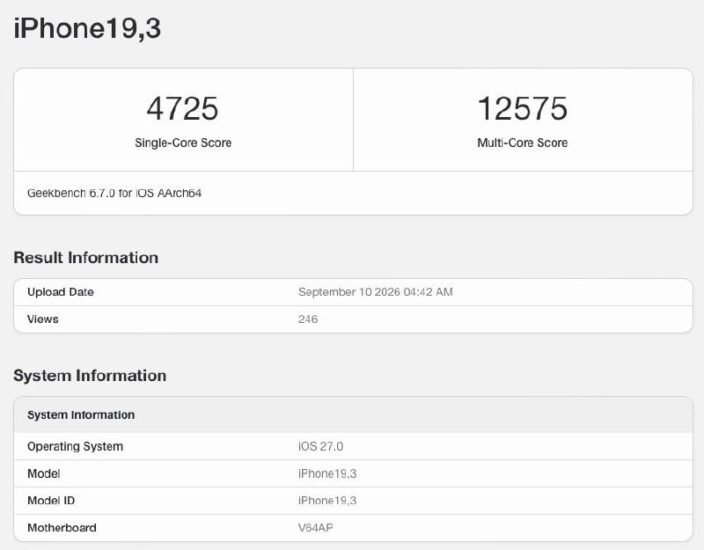 🍏 Geekbench 公布 iPhone 18 Pro Max-xn--mkro2sf1o.com