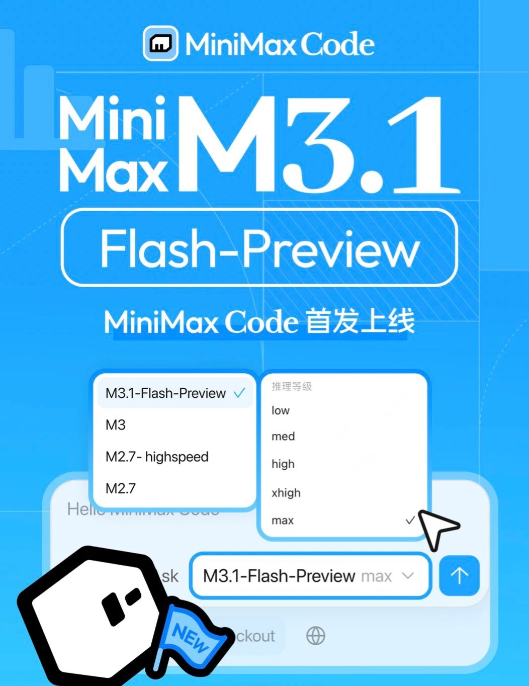 MiniMax M3.1-Flash-Preview 上线 Code