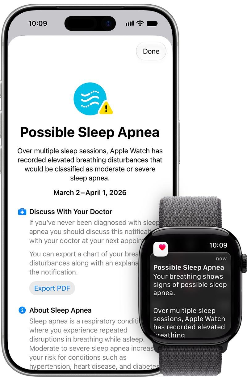🍏 苹果 Apple Watch 睡眠呼吸暂停通知功能正式上线